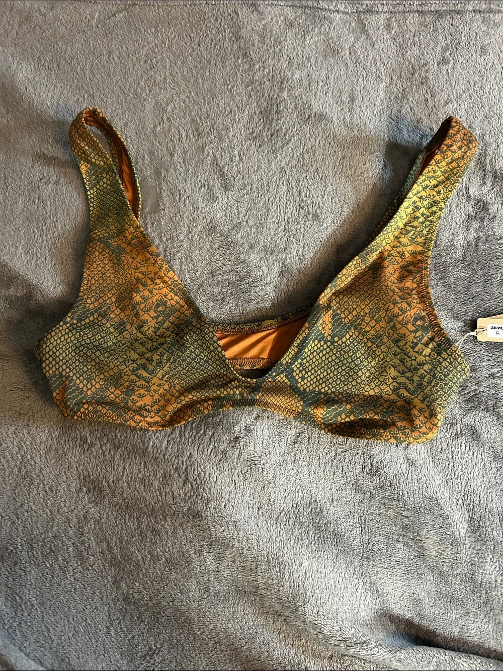 Skins Signature Plunge Bikini Top - Forest Ombré snake (Medium)